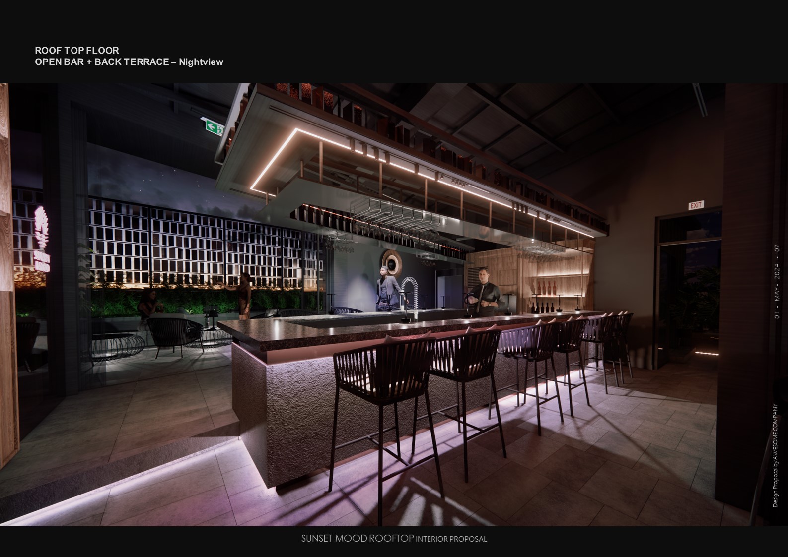 ITAEWON ROOFTOP BAR LOUNGE interior project image 7