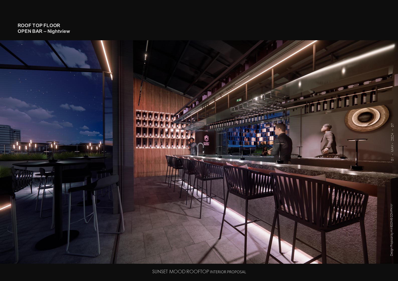 ITAEWON ROOFTOP BAR LOUNGE interior project image 8