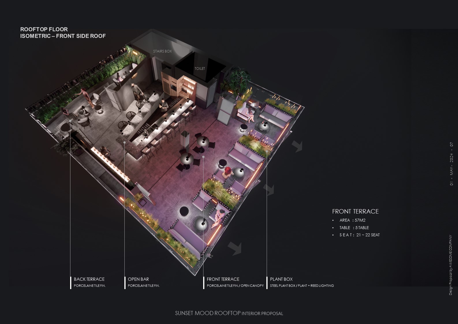 ITAEWON ROOFTOP BAR LOUNGE interior project image 1