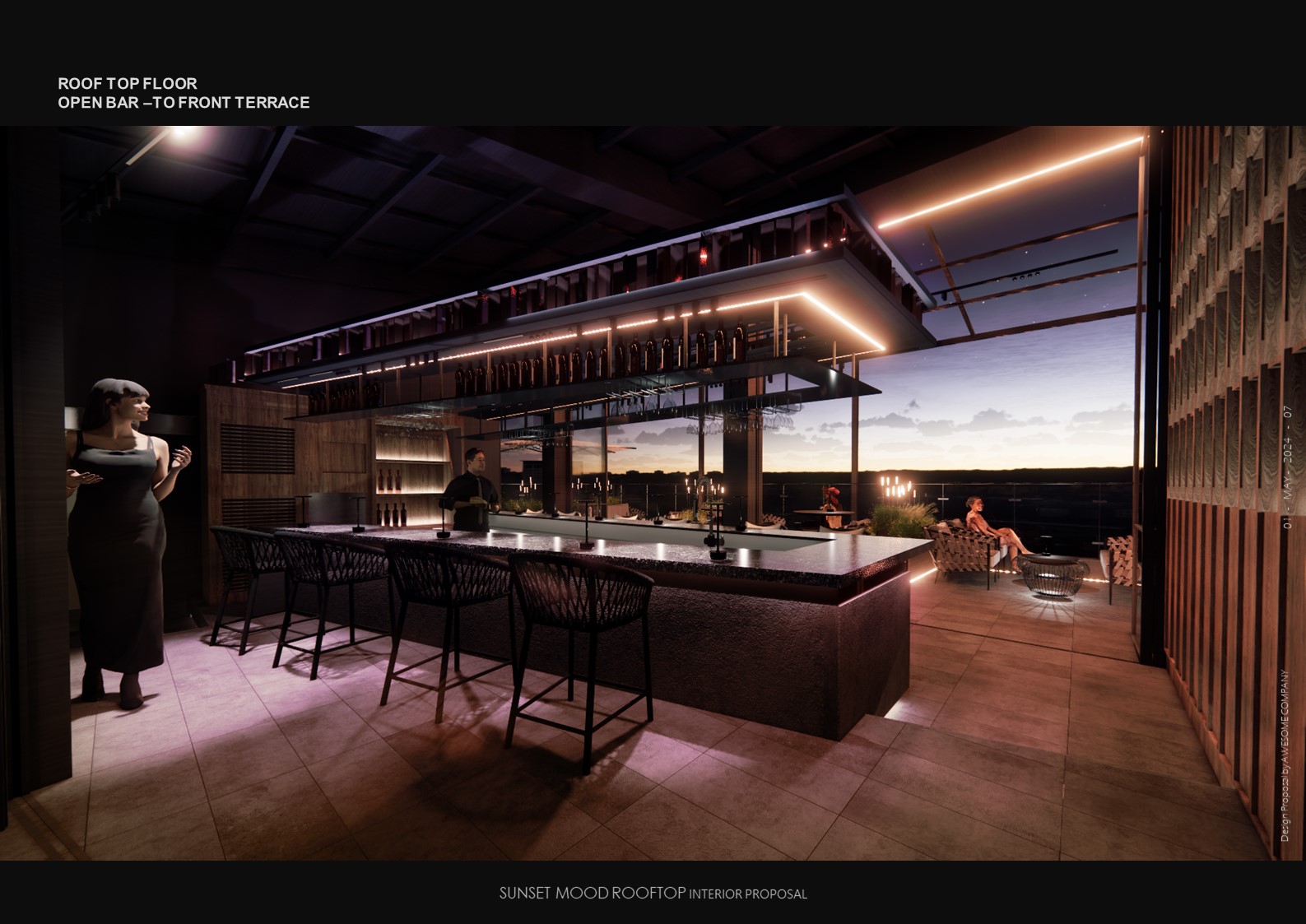 ITAEWON ROOFTOP BAR LOUNGE interior project image 3